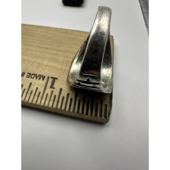 Vintage Navajo Mother of Pearl Turquoise Mens Sterling Silver Ring Size 10 - Picture 6 of 7